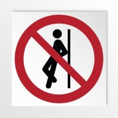 Vietato appoggiarsi in alluminio composito da parete - P041