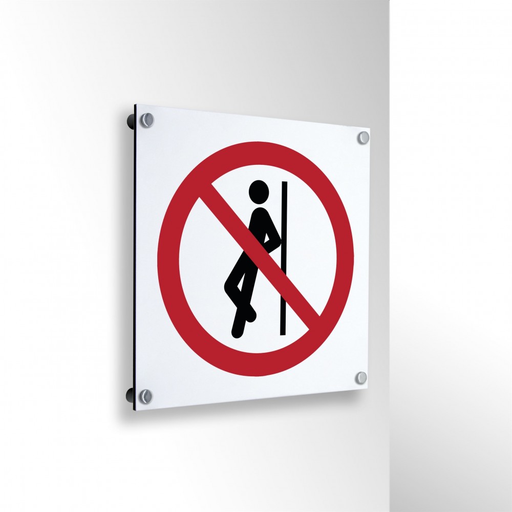 Vietato appoggiarsi in alluminio composito da parete - P041