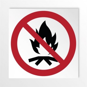 Vietato accendere fuochi all’aperto in alluminio composito da parete - P045