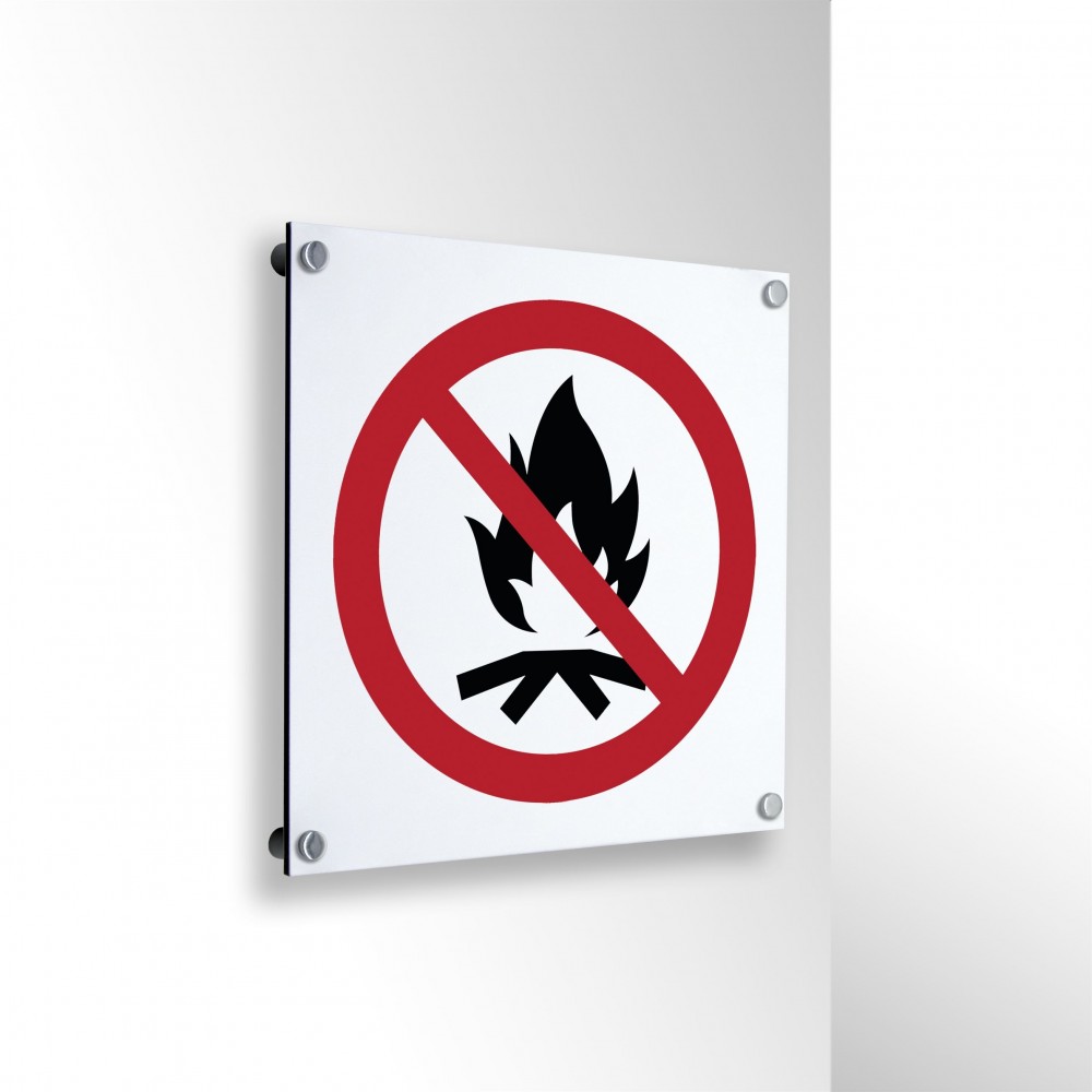 Vietato accendere fuochi all’aperto in alluminio composito da parete - P045