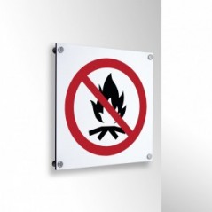 Vietato accendere fuochi all’aperto in alluminio composito da parete - P045