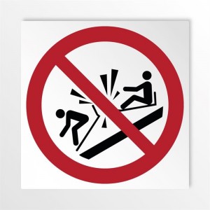 Vietato speronare slitte in alluminio composito da parete - P047