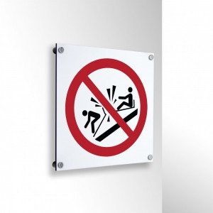 Vietato speronare slitte in alluminio composito da parete - P047