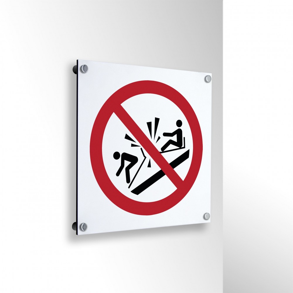 Vietato speronare slitte in alluminio composito da parete - P047