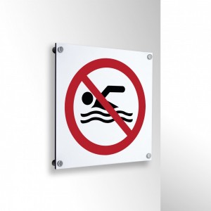 Divieto di balneazione in alluminio composito da parete - P049
