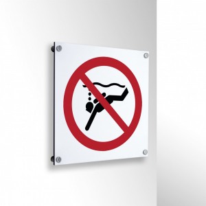 Divieto di immersioni subacquee in alluminio composito da parete - P051