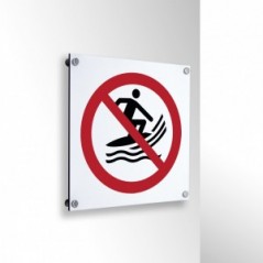 Divieto di surf in alluminio composito da parete - P059
