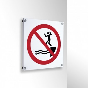 Vietato tuffarsi in acqua in alluminio composito da parete - P061