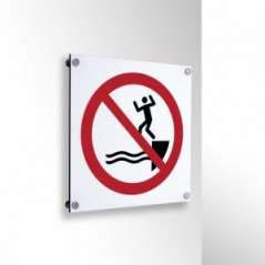 Vietato tuffarsi in acqua in alluminio composito da parete - P061