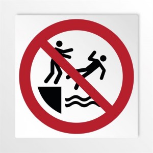 Vietato spingere in acqua in alluminio composito da parete - P062