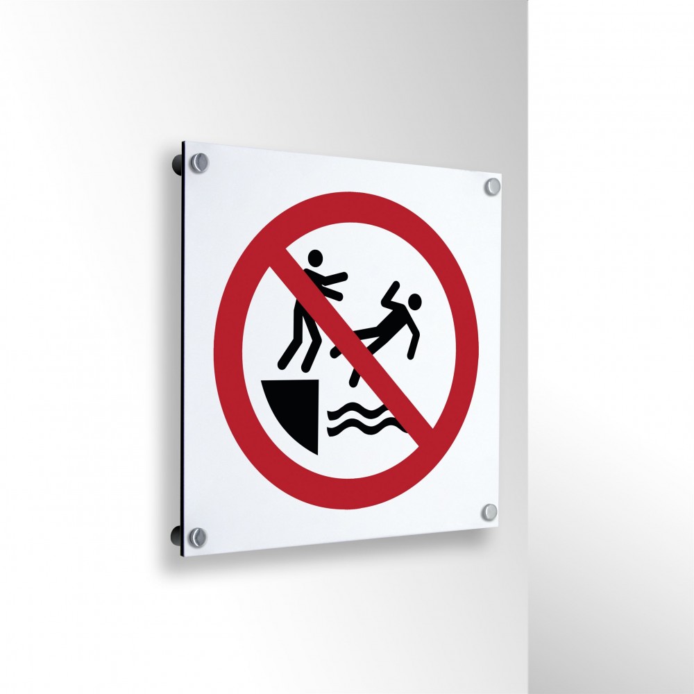 Vietato spingere in acqua in alluminio composito da parete - P062