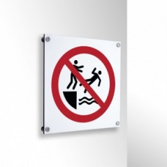 Vietato spingere in acqua in alluminio composito da parete - P062