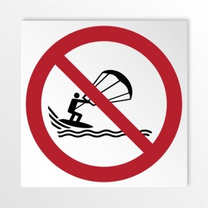 Divieto di kite surf in alluminio composito da parete - P065