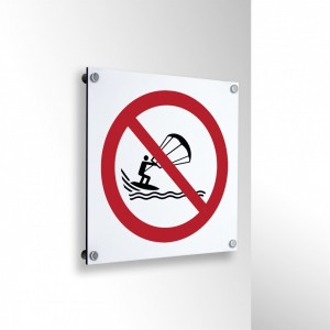 Divieto di kite surf in alluminio composito da parete - P065