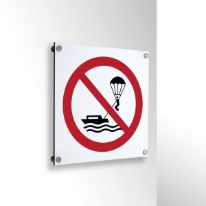 Divieto di parasailing in alluminio composito da parete - P066