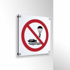 Divieto di parasailing in alluminio composito da parete - P066