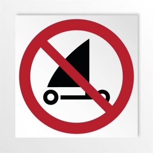 Divieto di sand yachting in alluminio composito da parete - P067