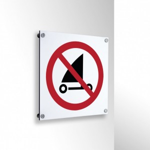 Divieto di sand yachting in alluminio composito da parete - P067