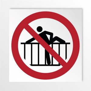 Vietato oltrepassare la barriera in alluminio composito da parete - P071