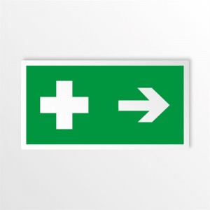 Croce pronto soccorso destra in alluminio composito da parete