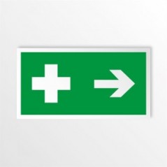 Croce pronto soccorso destra in alluminio composito da parete