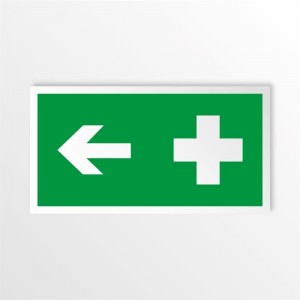 Croce pronto soccorso sinistra in alluminio composito da parete