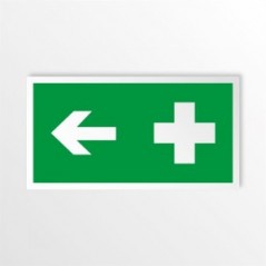 Croce pronto soccorso sinistra in alluminio composito da parete