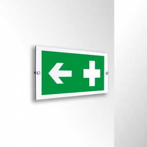 Croce pronto soccorso sinistra in alluminio composito da parete