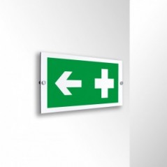Croce pronto soccorso sinistra in alluminio composito da parete