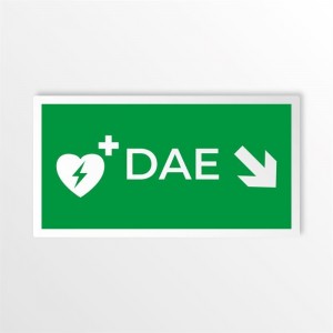 Dae defibrillatore direzionale destra basso in alluminio composito da parete