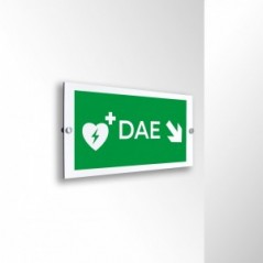 Dae defibrillatore direzionale destra basso in alluminio composito da parete