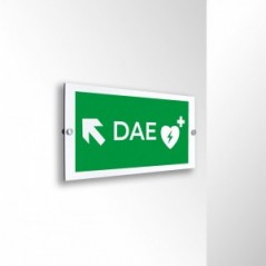 Dae defibrillatore direzionale sinistra alto in alluminio composito da parete