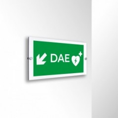 Dae defibrillatore direzionale sinistra basso in alluminio composito da parete