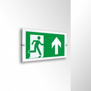 Direzionale uscita di emergenza alto in alluminio composito da parete