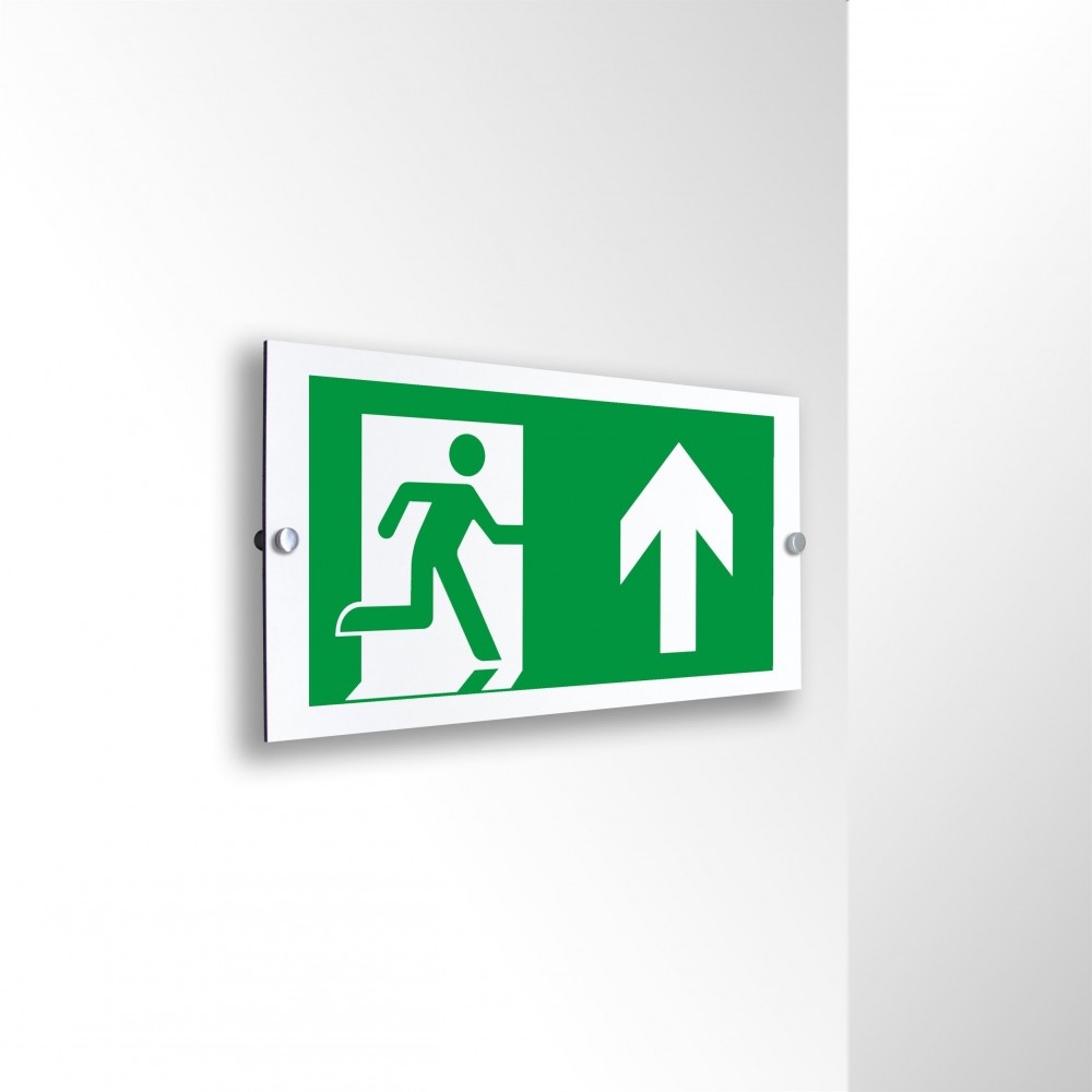 Direzionale uscita di emergenza alto in alluminio composito da parete