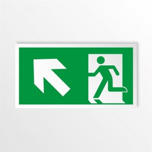Direzionale uscita di emergenza sinistra alto in alluminio composito da parete