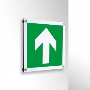 Freccia evacuazione alto in alluminio composito da parete