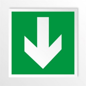 Freccia evacuazione basso in alluminio composito da parete