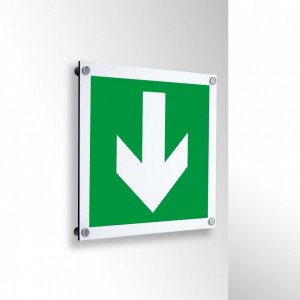 Freccia evacuazione basso in alluminio composito da parete