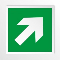 Freccia evacuazione destra alto in alluminio composito da parete