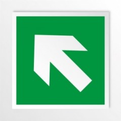 Freccia evacuazione sinistra alto in alluminio composito da parete