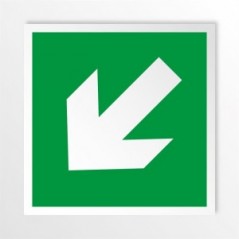 Freccia evacuazione sinistra basso in alluminio composito da parete