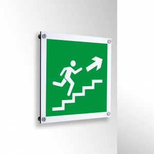 Scala di emergenza destra alto quadrato in alluminio composito da parete