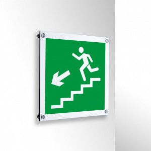 Scala di emergenza sinistra basso quadrato in alluminio composito da parete