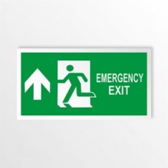 Scritta Emergency exit alto in alluminio composito da parete