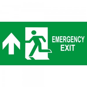 Scritta Emergency exit alto in alluminio composito da parete