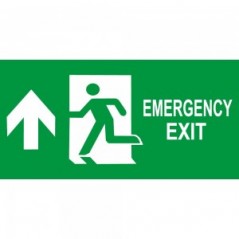 Scritta Emergency exit alto in alluminio composito da parete