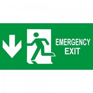 Scritta Emergency exit basso in alluminio composito da parete