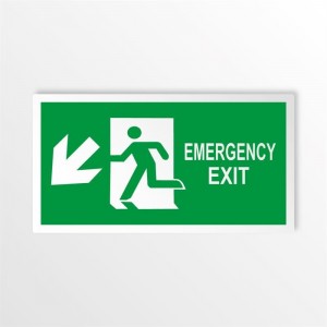 Scritta Emergency exit sinistra basso in alluminio composito da parete