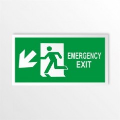 Scritta Emergency exit sinistra basso in alluminio composito da parete